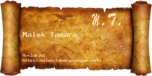 Malek Tamara névjegykártya